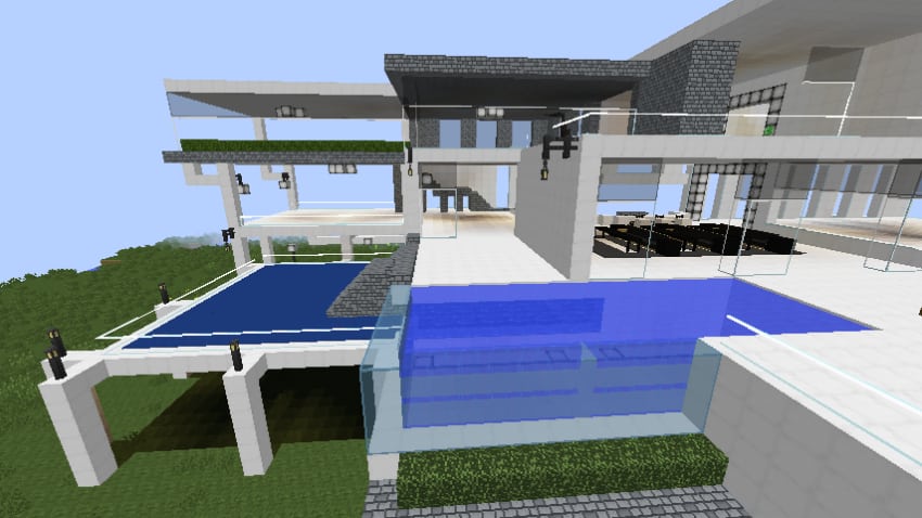 רעיונות הבית הטובים ביותר של Minecraft - בית עם שחייה