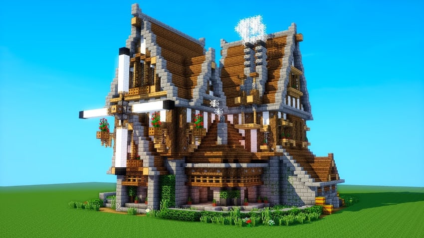 רעיונות הבית הטובים ביותר של Minecraft - אחוזה מימי הביניים