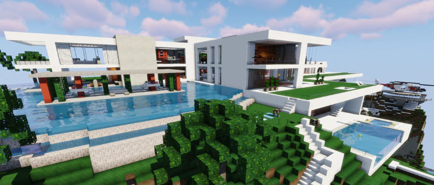 Ən yaxşı Minecraft House Fikirləri - Müasir Villa