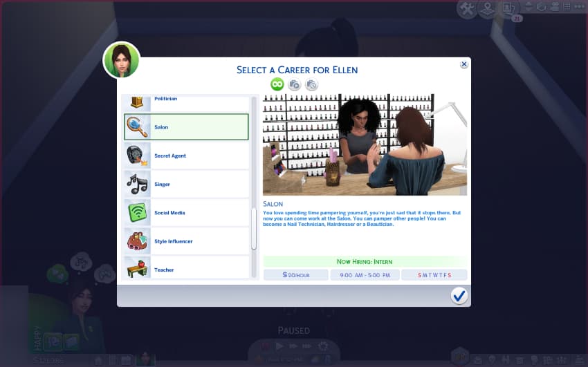 Best Sims 4 Career Mods - Cosmetologist