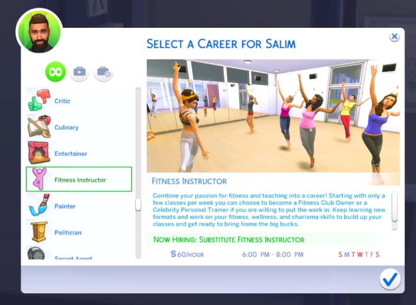 Best Sims 4 Career Mods - Fitness Instructor