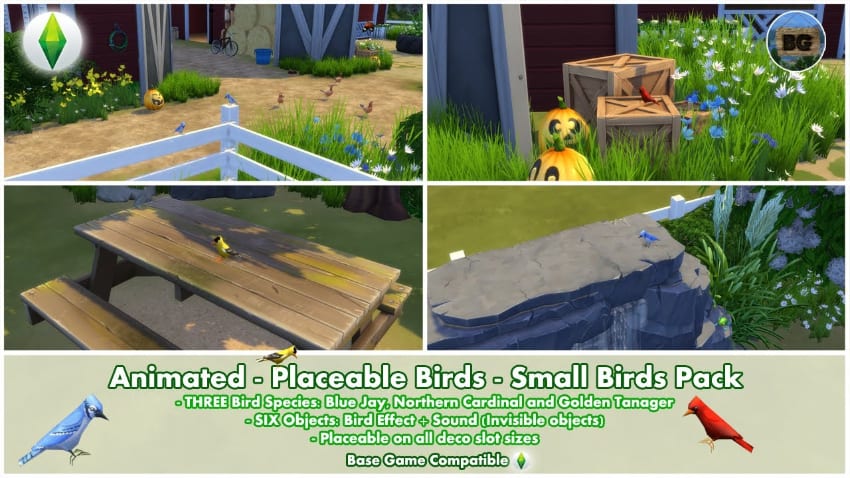 Best Sims 4 Pet Mods - Animated Placeable Birds