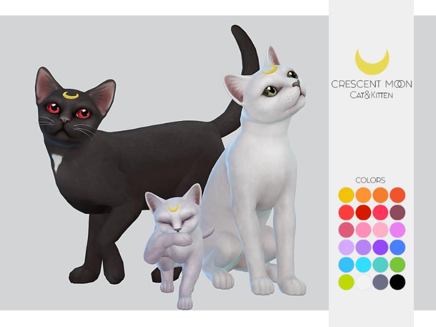 Best Sims 4 Pet Mods - Crescent Moon For Cats & Kittens