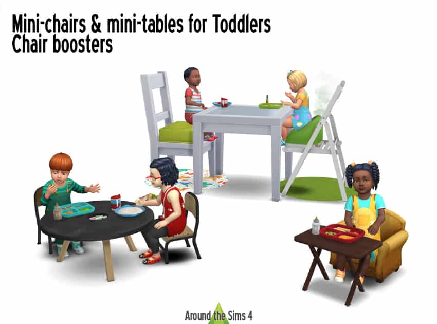 Best Sims 4 Toddler Mods & CC Packs - Mini chair and mini tables for toddlers