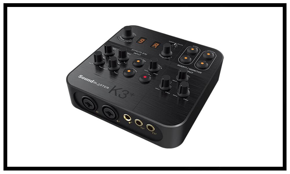 Creative Sound Blaster K3 Black USB Powered 2 Channel Digital Mixer &  Basics XLR Male to Female Microphone Cable 6 Feet 