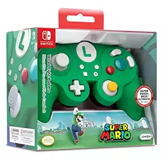 PDP Gaming Super Mario Bros Luigi GameCube Wired Controller