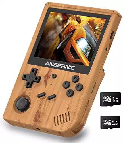 ANBERNIC RG351V Handheld Game Console (Wood Grain)