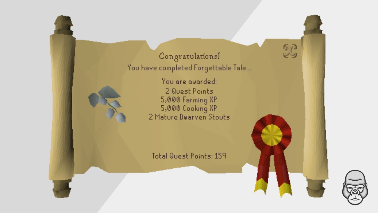 OSRS Cooking Quest XP Forgettable Tale