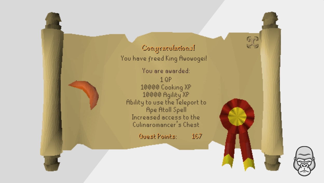OSRS Cooking Quest XP Recipe for Disaster King Awowogei